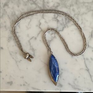 Kendra Scott  Blue and white Marble Marquis Pendant Necklace